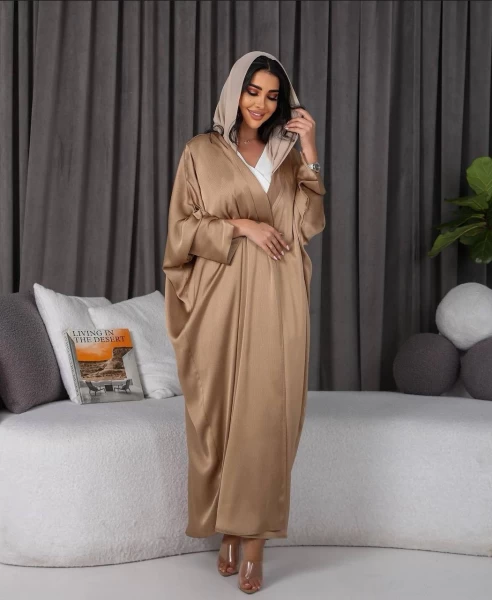 عبايه بشت كريب حرير  C:6333 BODYROSE