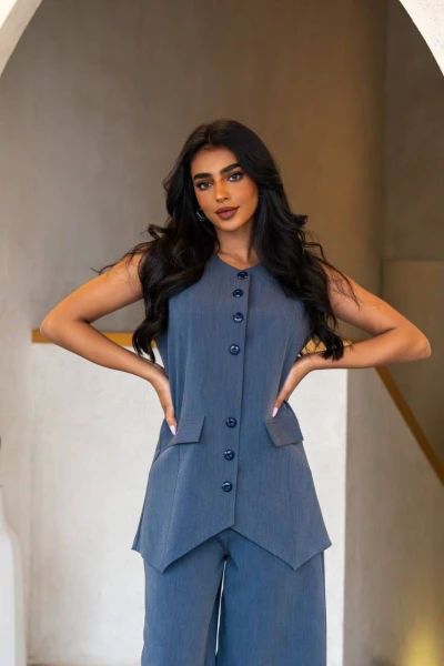 فيست كريب ازرق سماوي C:192 blue vest
