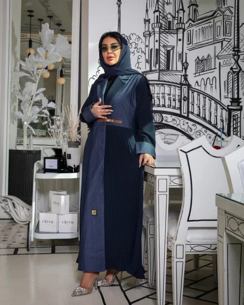 ABAYA CREPE BLAZER JEANS WITH PLEATED C:6362
