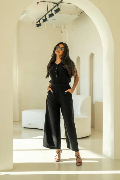 Black Vest & Trousers Set C:186