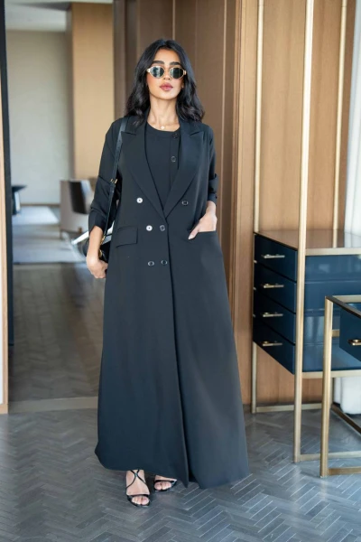 Blazer Abaya, Black C:6552 Black
