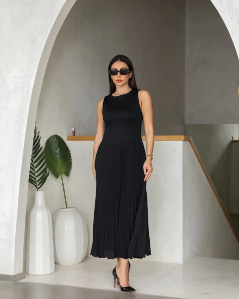 DRESS CREPE PLEATED CLOSH  C:112