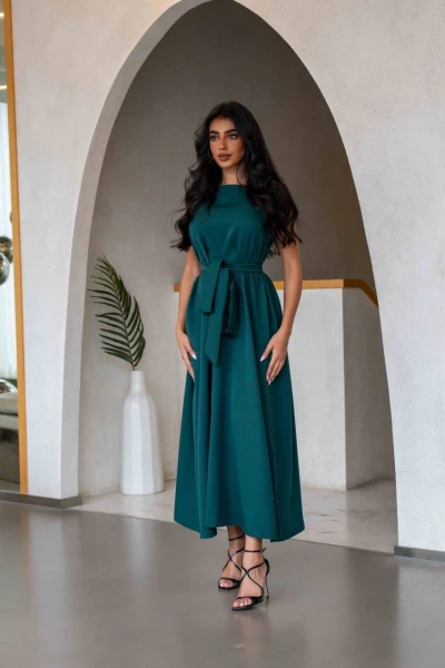 Green Crepe Dress C:105 Green