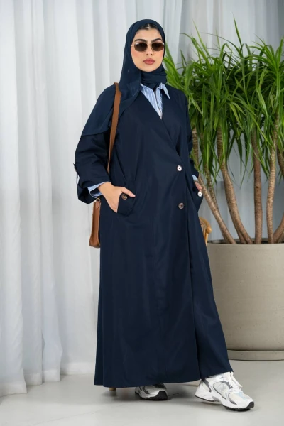 Navy Trench Coat Blazer C:6549