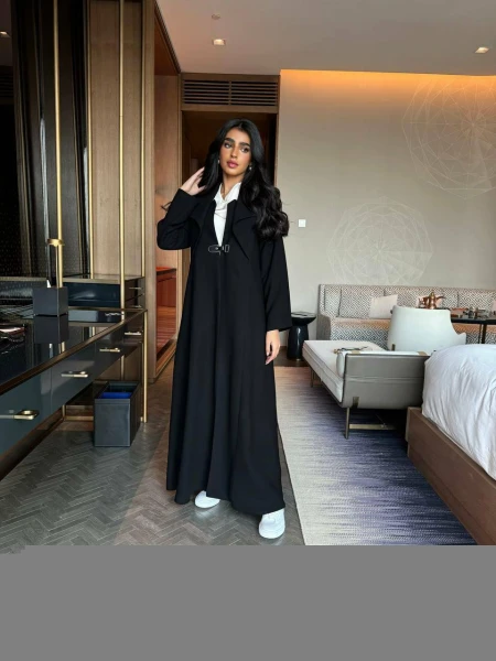 Abaya Blazer Crepe Black C:6511 Black