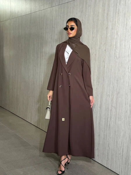 Crepe Abaya in Brown C:6524 Brown