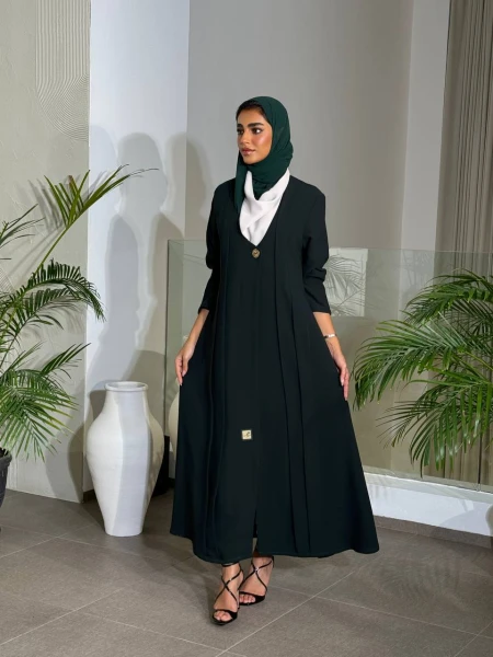 Abaya Blazer  Crepe C:6489 Green
