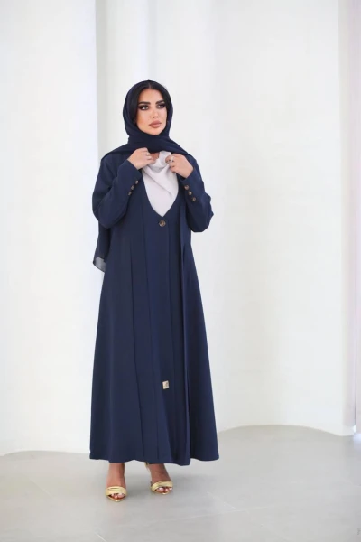 Abaya Blazer Crepe  C:6489 Blue