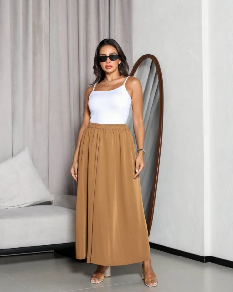 Silk Crepe Skirt SL15710-Gold