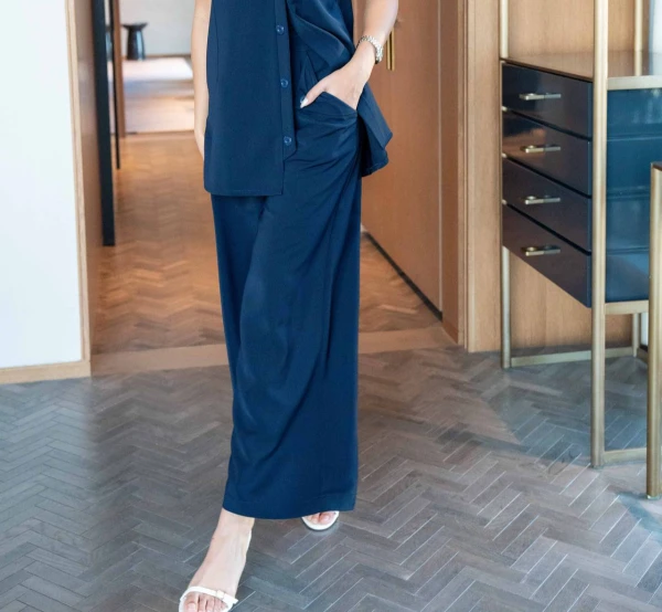 Navy Crepe C:181 Blue Pants