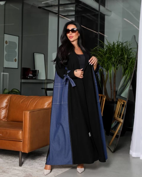ABAYA BLAZER CREP WITH JEANS CODE : 6353
