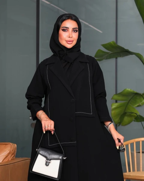 Black Crepe Abaya C:6535