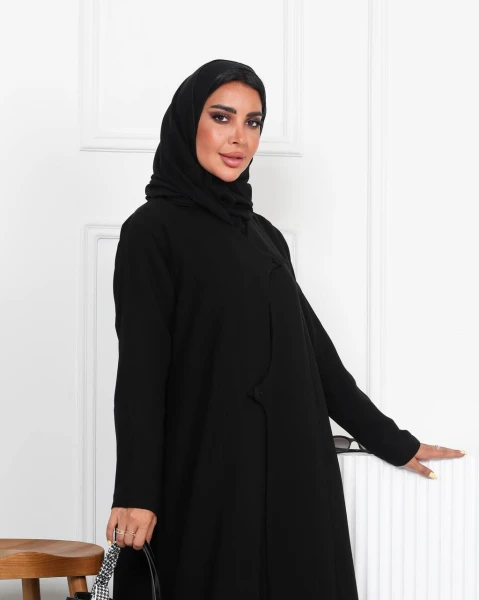 Crepe Abaya in black color C:6531