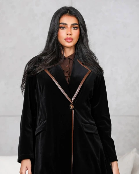 Abaya Blazer Velvet Black C:6564 Black