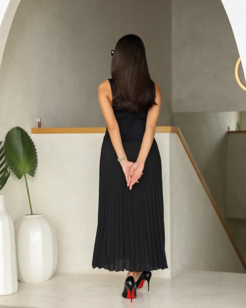 DRESS CREPE PLEATED CLOSH  C:112
