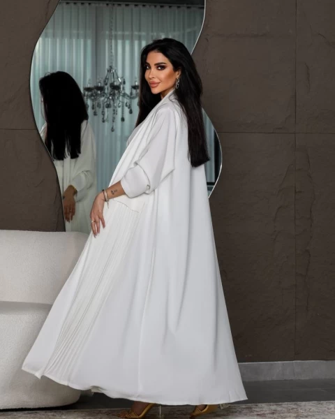 ABAYA CREPE WITH PLEATED  C:6406