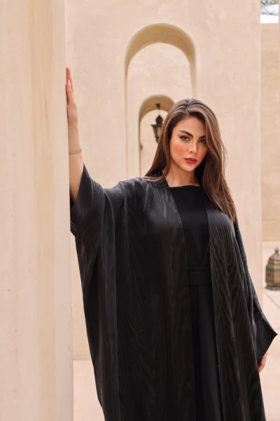 عبايه كريب حرير C:6380BLACK
