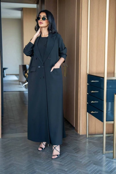 Blazer Abaya, Black C:6552 Black