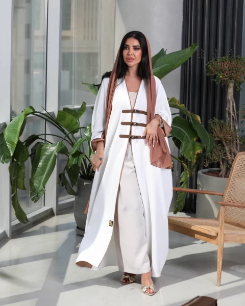 Free size crepe fabric abaya with chiffon lining C:2063