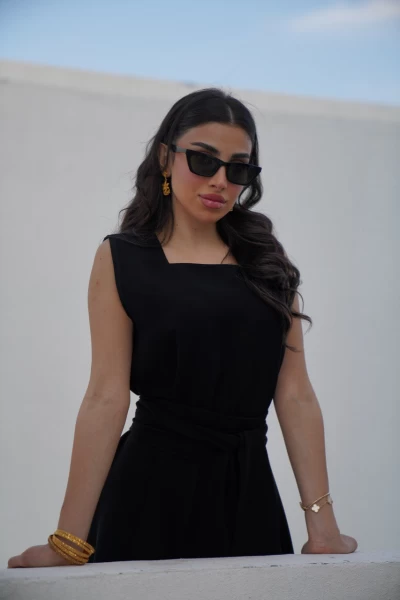 DRESS CREPE BLACK C:132