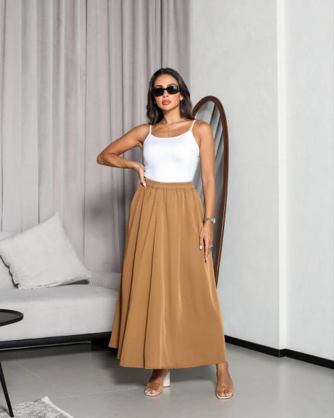 Silk Crepe Skirt SL15710-Gold