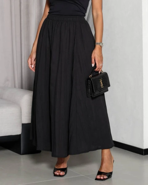 Linen Black Skirt C: SL1579