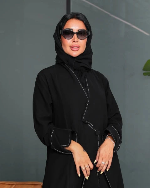 Crepe Abaya in black color C:6510 Black