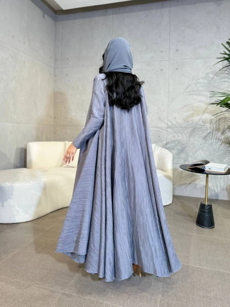 عبايه كريب معفس رمادي C:6505 Gray