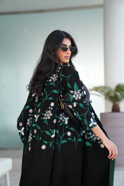 ABAYA BESHT CREPE WITH EMBROIDERY C:6381