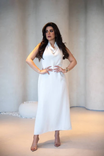 White Linen Dress C:198
