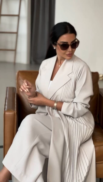 ABAYA CREPE BLAZER C:2001 LIGHT BEIGE